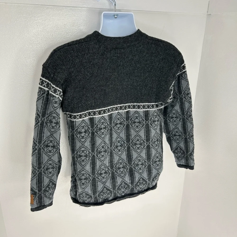 Skjaeveland of Norway Fair Isle 1/4 Zip Grandpa Sweater Likely‎ Sz. XS 100% Wool